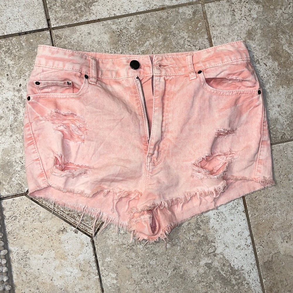 PINK SALMON BDG SHORTS HIGH WAISTED